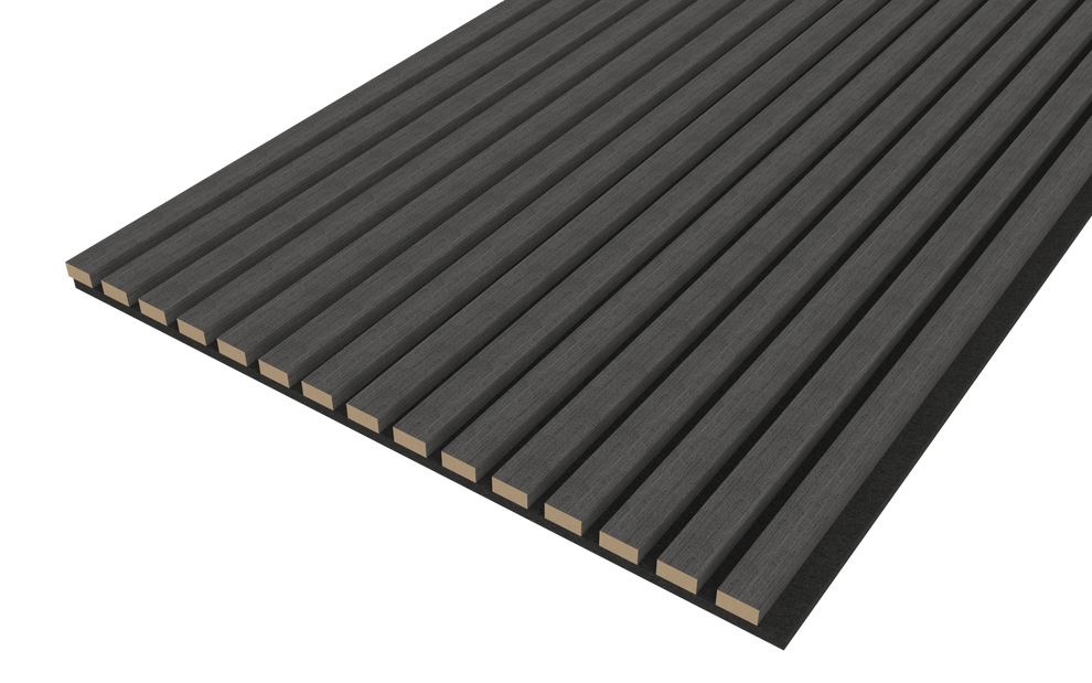 Black Acoustic Wood Wall Panel Thin Slat Series 1 - 240/300x60cm ...